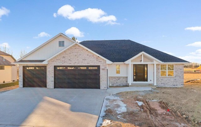 view of front of home with a garage