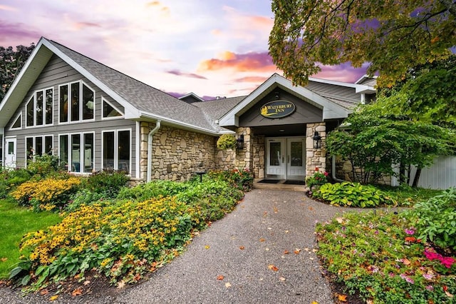 view of front of house with french doors