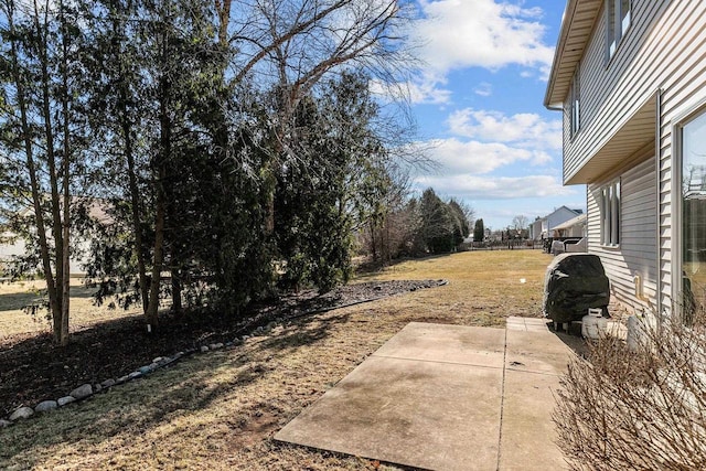 view of yard with a patio area