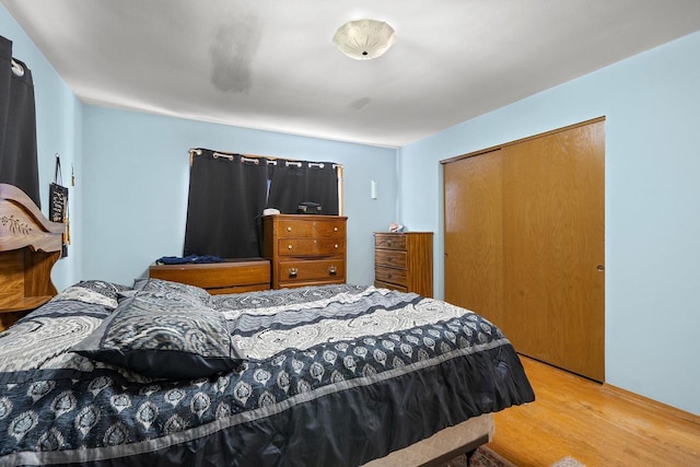 bedroom featuring a closet and hardwood / wood-style floors