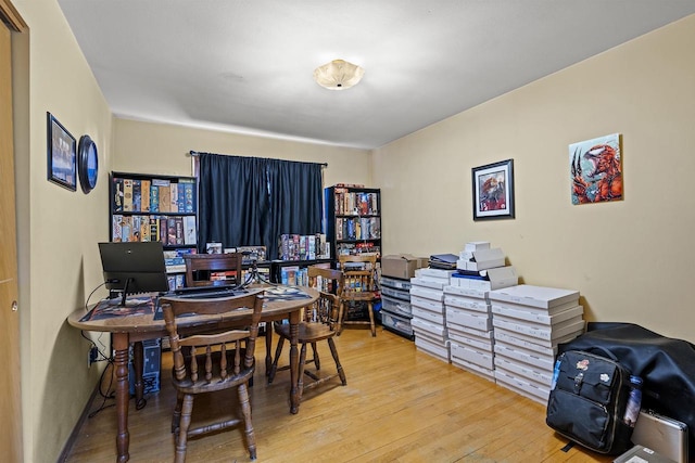 office space with hardwood / wood-style flooring