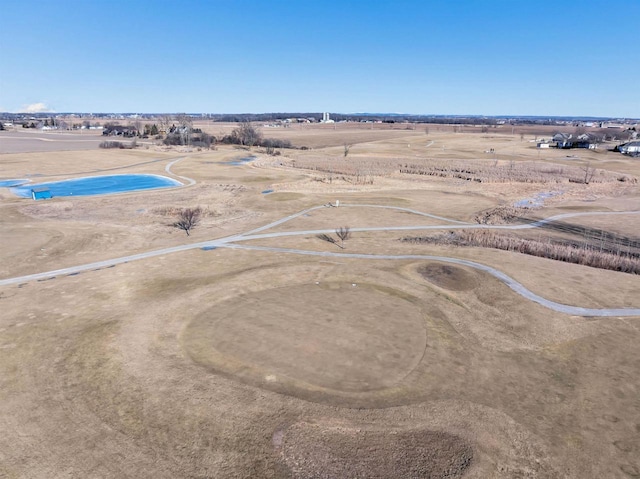 birds eye view of property featuring a rural view