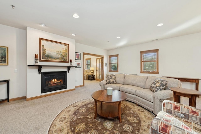 view of carpeted living room