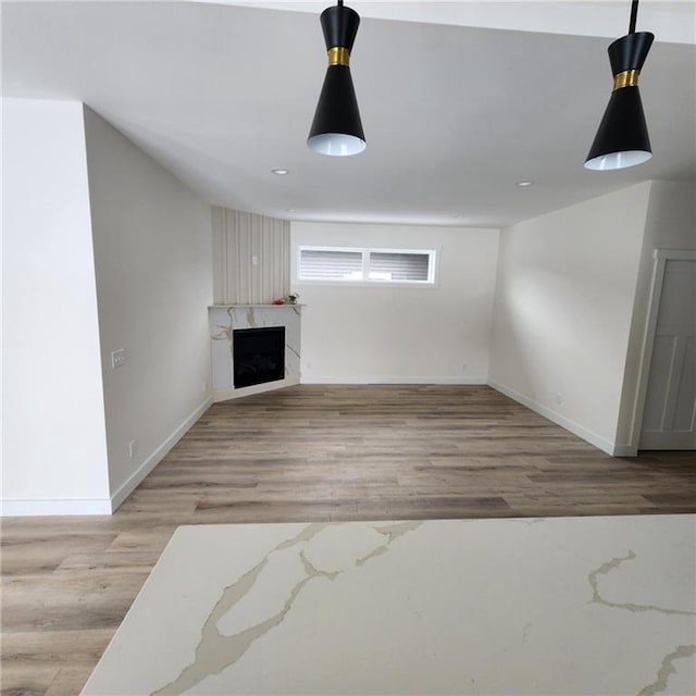 living room with light wood-type flooring