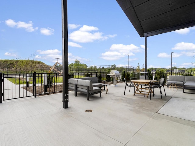 view of patio / terrace with an outdoor hangout area