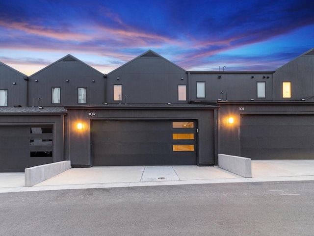 view of front of house with a garage