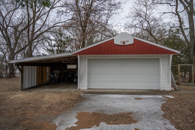 view of garage