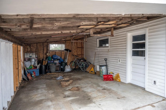 view of garage