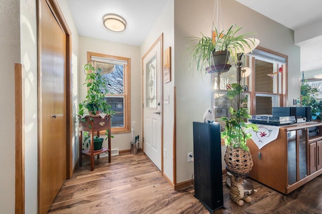 interior space featuring dark wood-type flooring