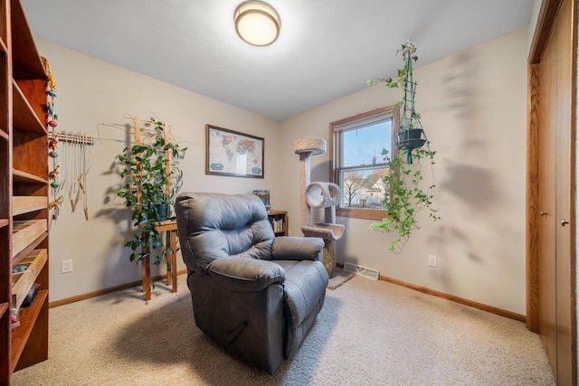 sitting room with carpet