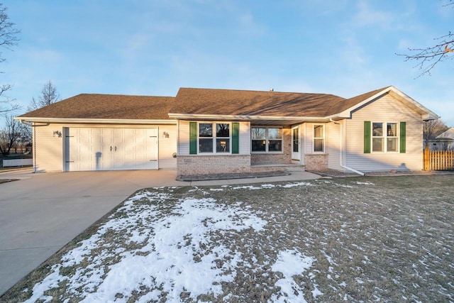 ranch-style home with a garage