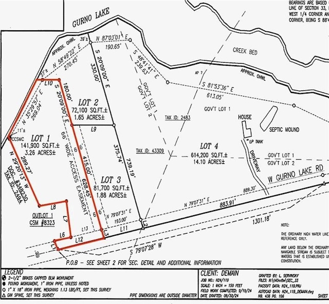 LOT1 Gurno Lake Rd, Hayward WI, 54843 land for sale