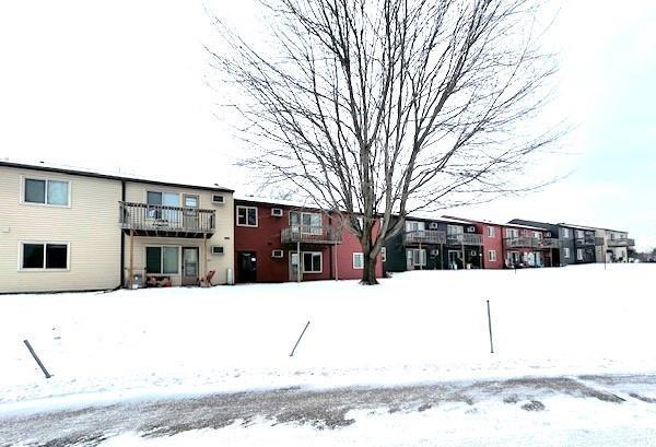 view of yard layered in snow