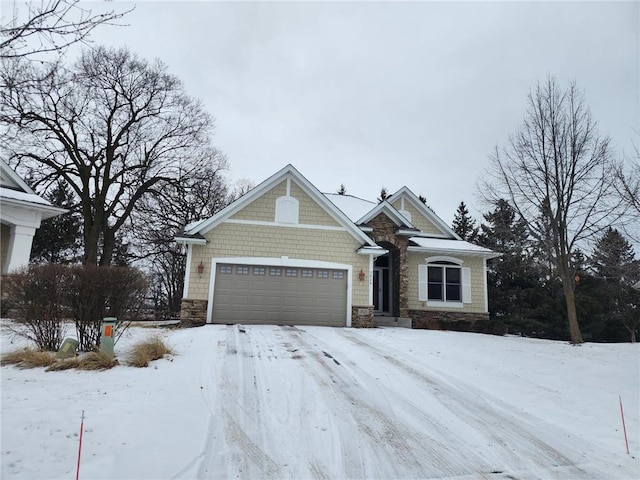 view of front of property featuring a garage