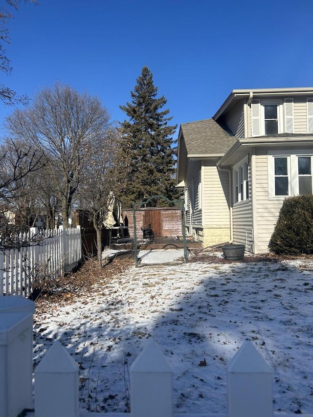 view of snowy exterior