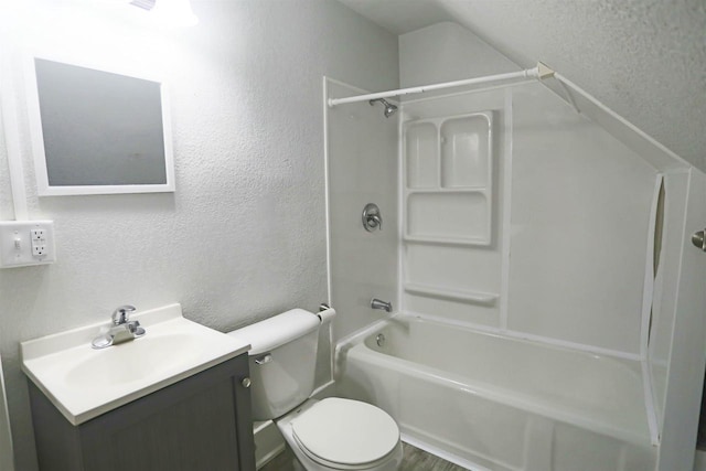 full bathroom featuring vanity, toilet, and shower / bathtub combination