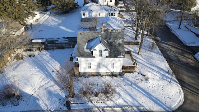 view of snowy aerial view