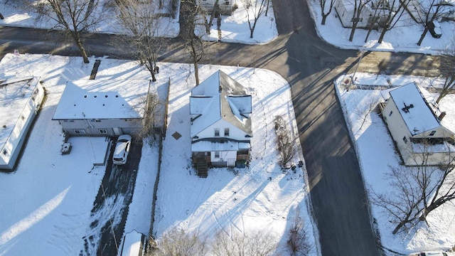 view of snowy aerial view