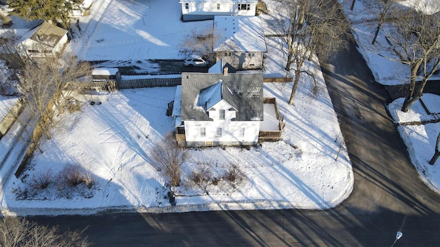 view of snowy aerial view