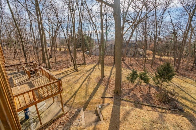 view of yard featuring a deck