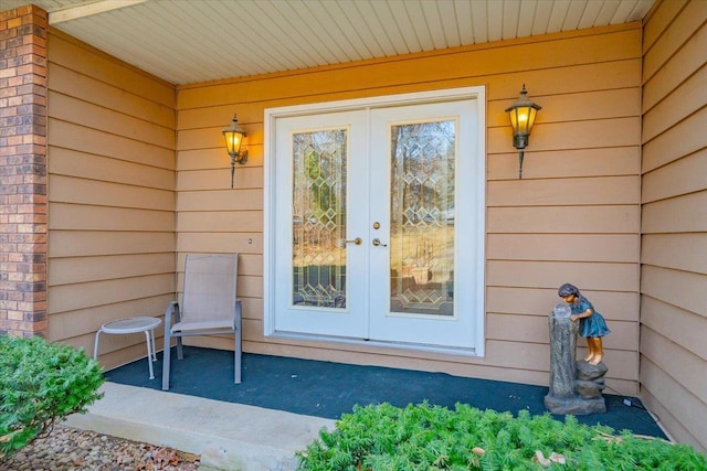 doorway to property with french doors