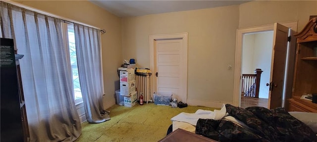 bedroom with carpet