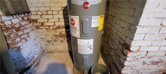 utility room with water heater