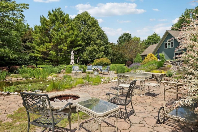 view of patio with an outdoor living space