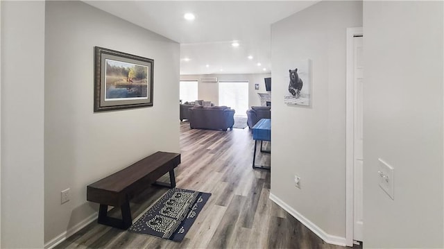 hall featuring hardwood / wood-style floors