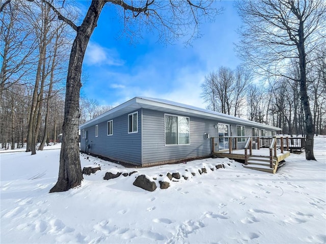 view of front of property with a deck