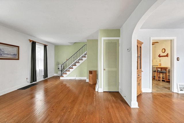 interior space featuring wood-type flooring