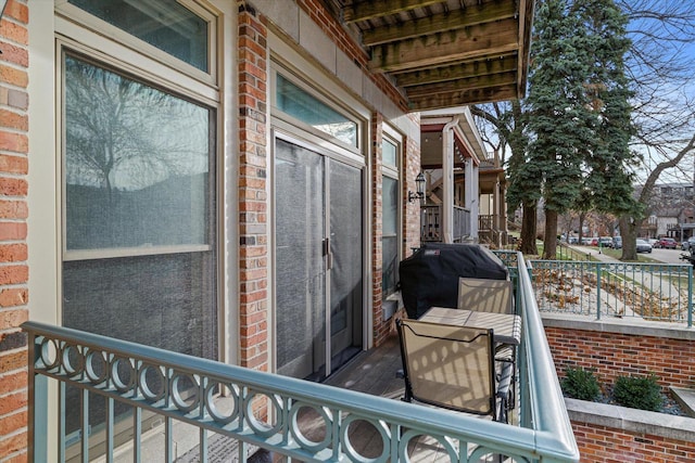 balcony with a grill