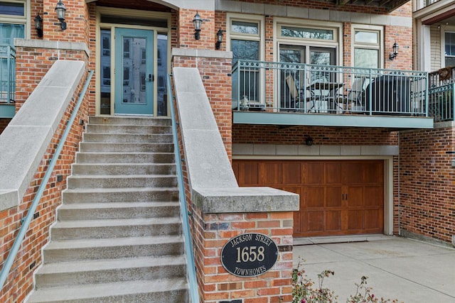 entrance to property with a garage