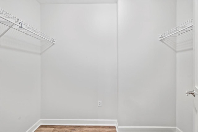 walk in closet featuring hardwood / wood-style flooring