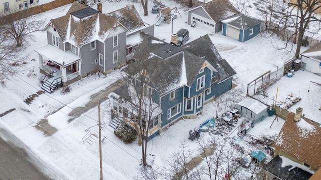 view of snowy aerial view