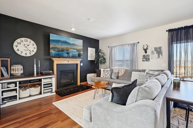 living room featuring hardwood / wood-style floors