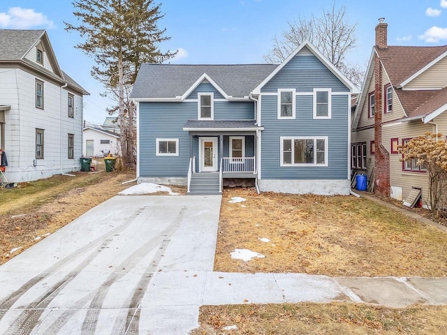 front of property featuring a porch