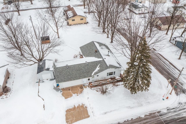 view of snowy aerial view