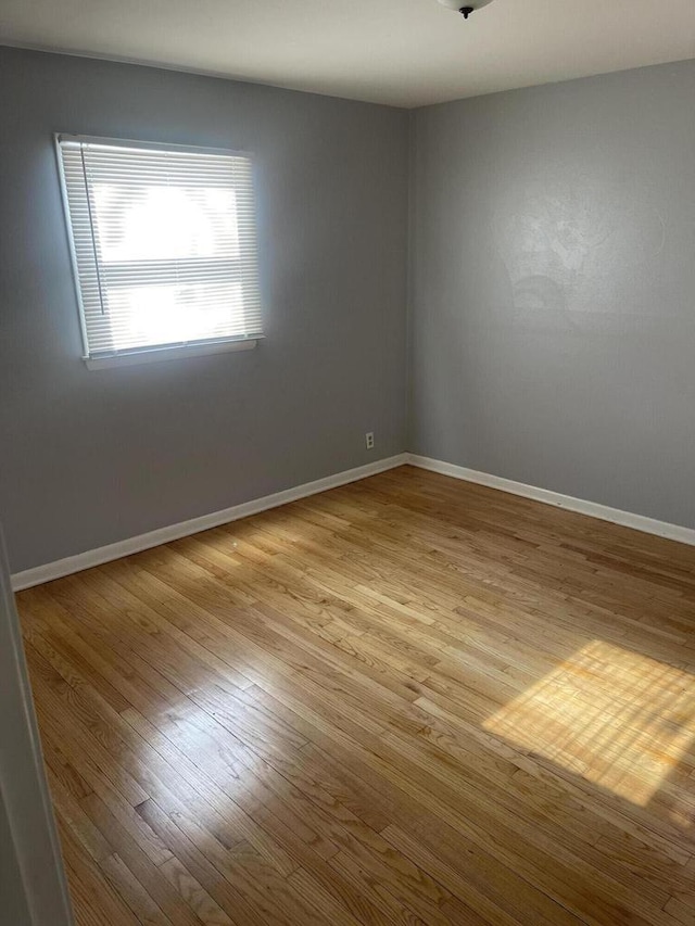 spare room featuring light wood-type flooring