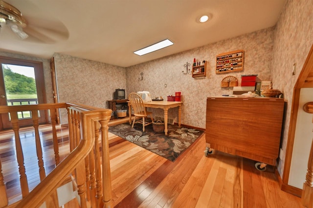 office with wood-type flooring