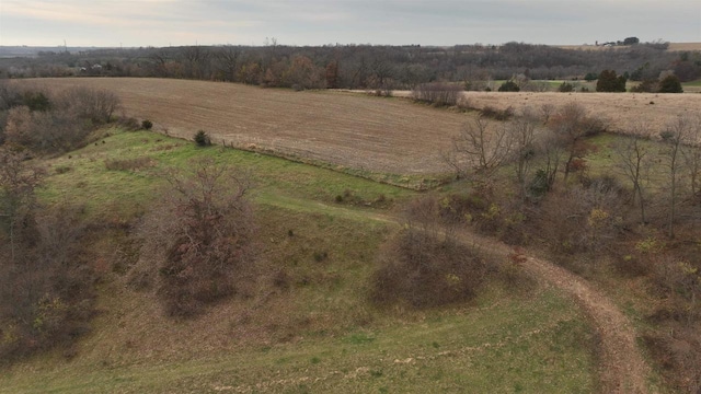 drone / aerial view with a rural view