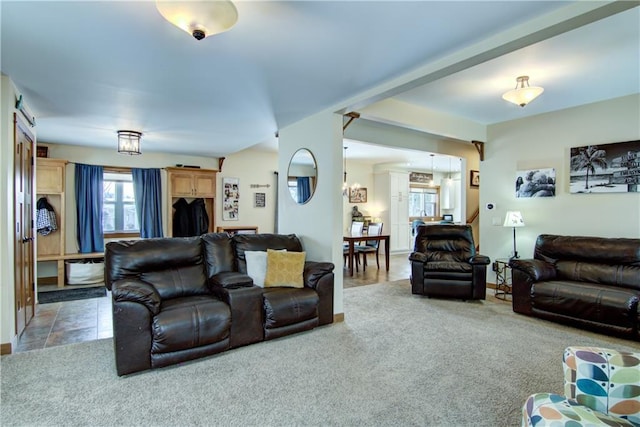 view of carpeted living room