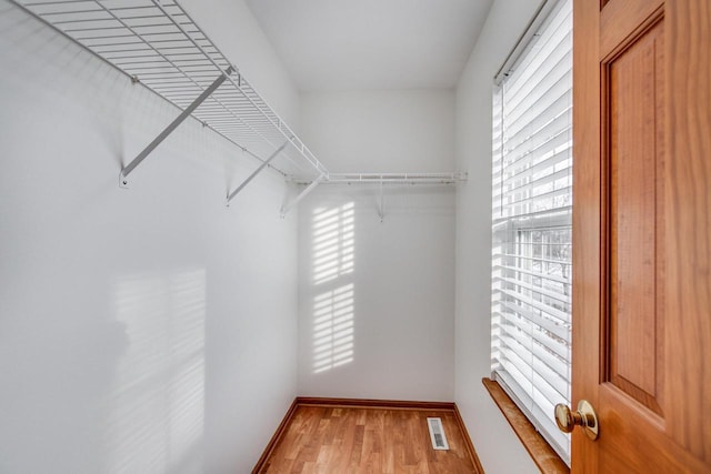 spacious closet featuring wood-type flooring