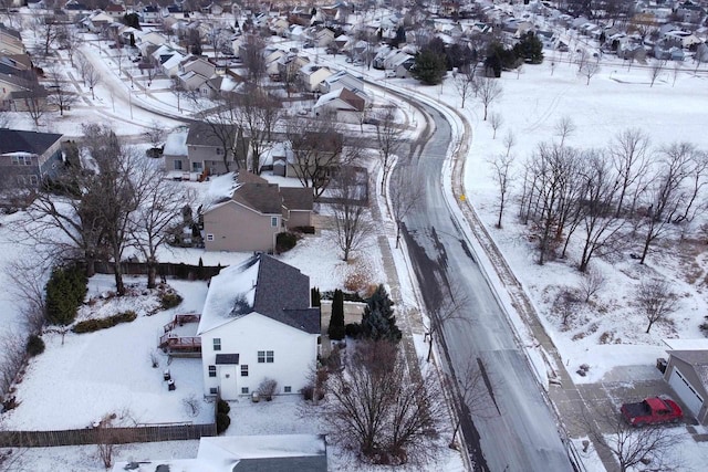 view of snowy aerial view