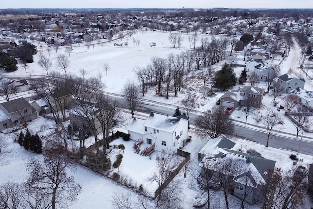 view of snowy aerial view