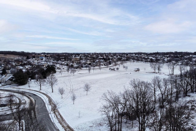 view of snowy aerial view