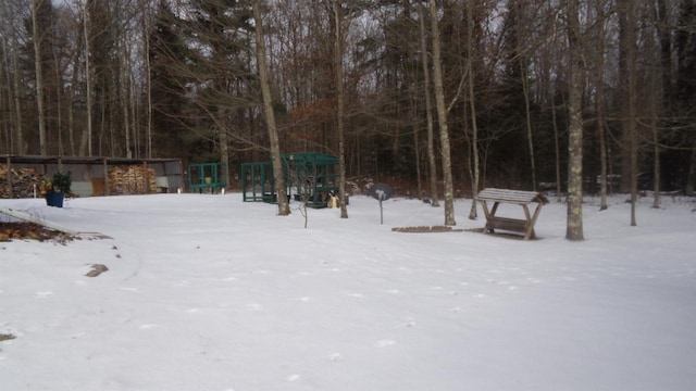 view of snowy yard