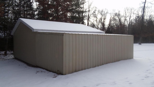 view of snow covered structure