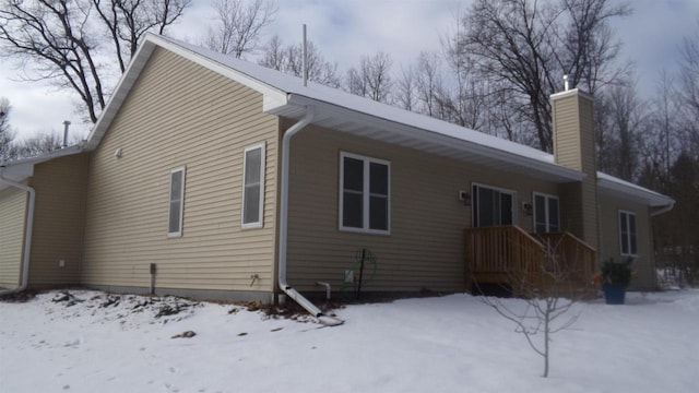 view of snowy exterior