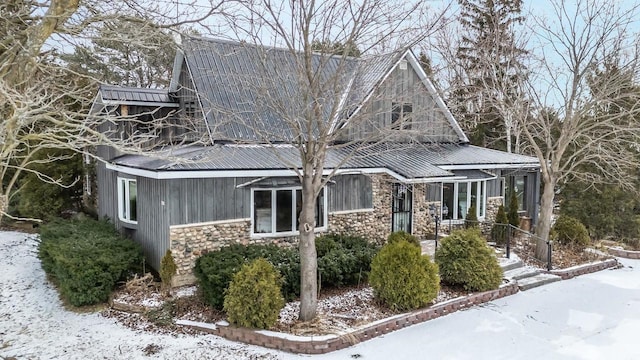 view of snow covered exterior